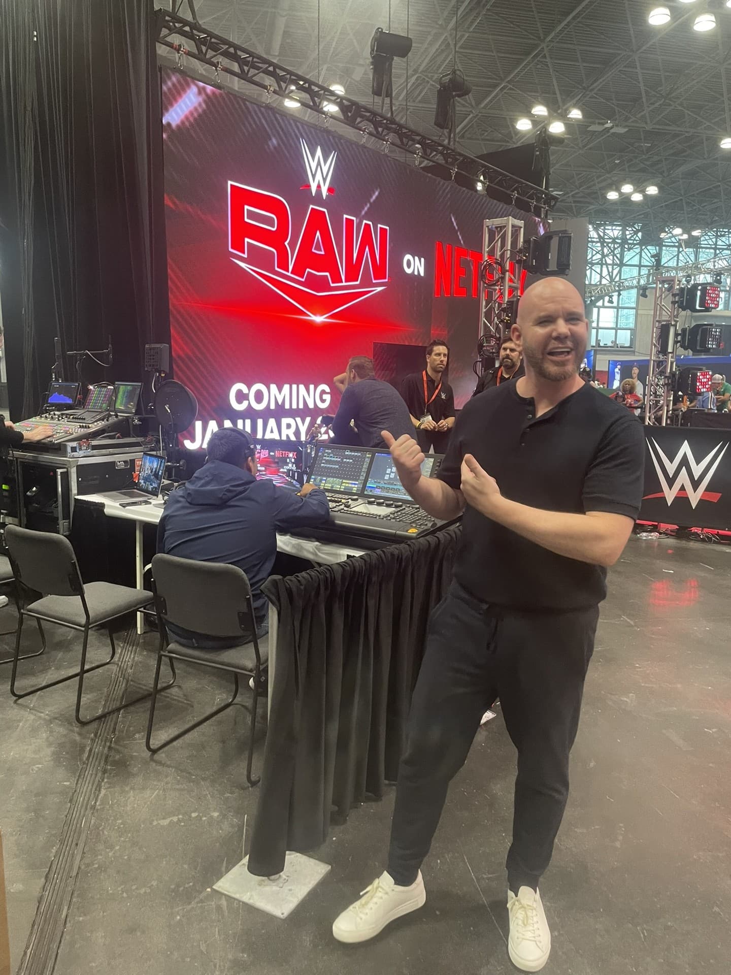 Michael Taylor backstage at a major arena production